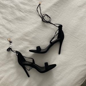 Lulus lace up black heels